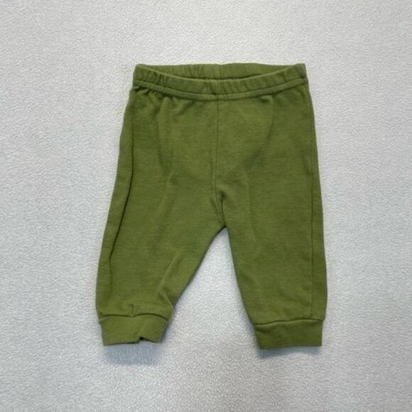 CJP Baby Olive Green Fox Jogger Pants 0-3 Months Cute Appliqué Bottoms - Picture 6 of 6